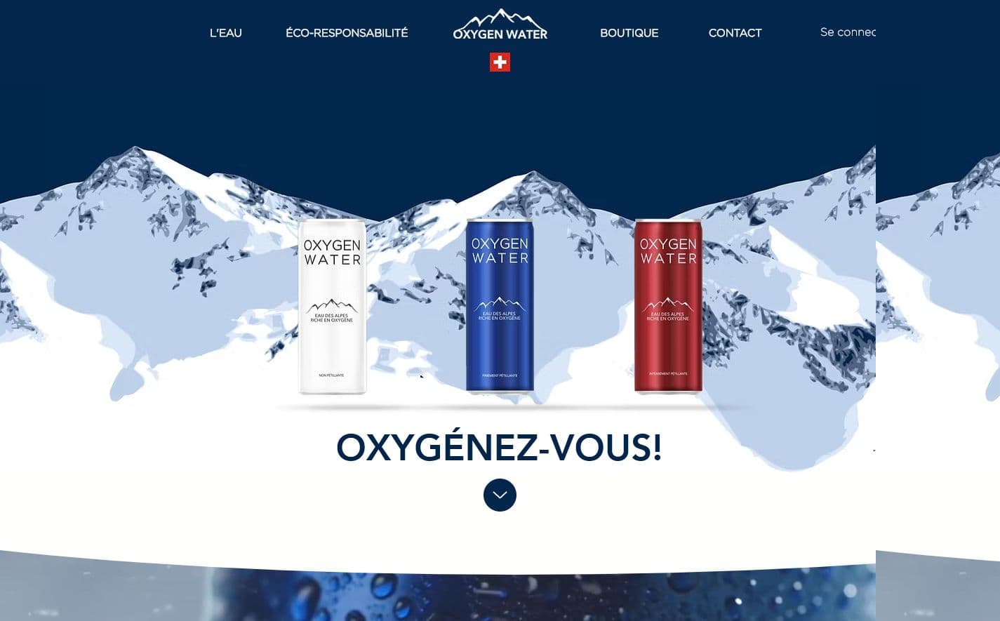 Oxygen Water interface on desktop